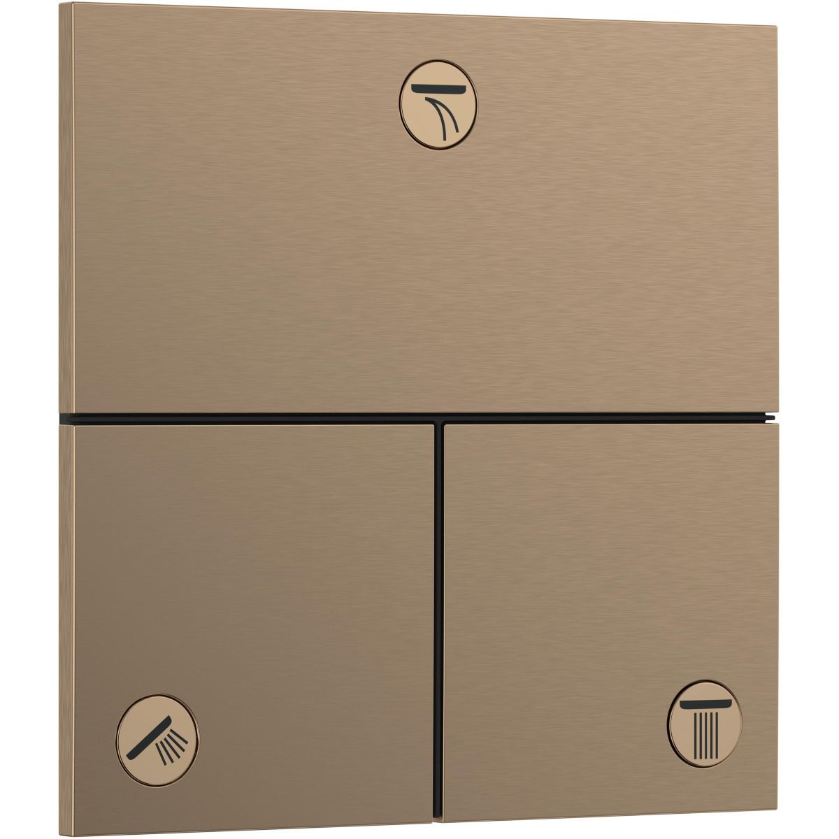 Hansgrohe Trojcestný splachovací ventil ShowerSelect Comfort E, brúsený bronz 15573140