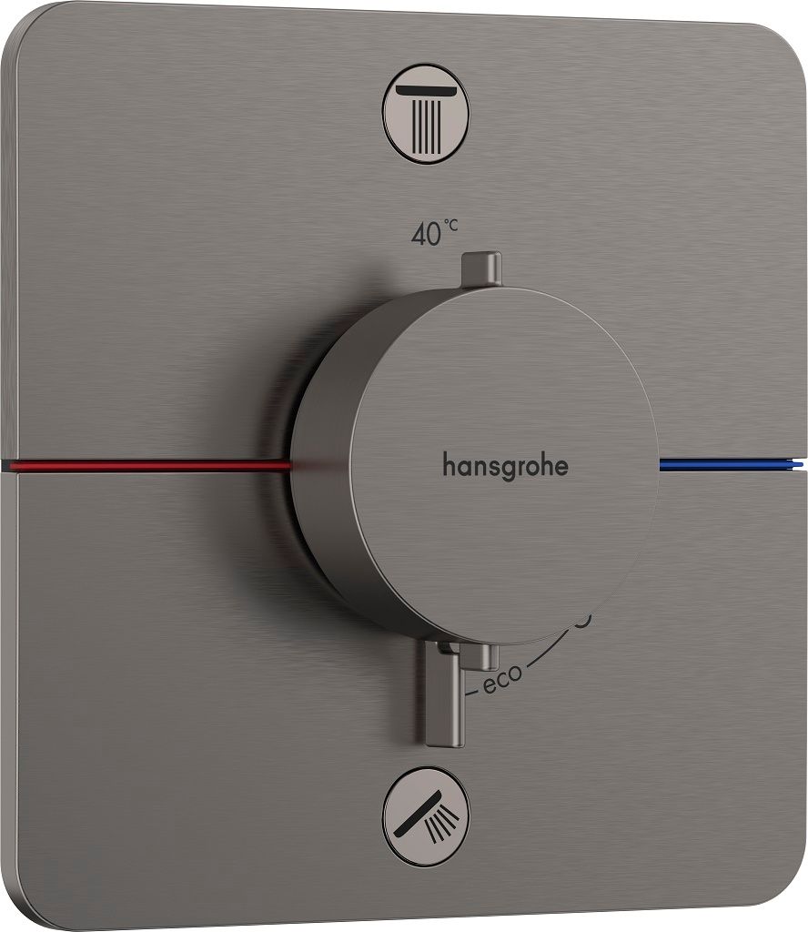 Hansgrohe SprchaSelect Comfort Q Termostatická batéria s 2 výstupmi, brúsený čierny chróm 15583340
