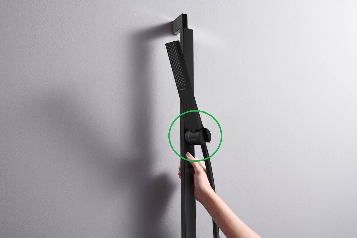 Hansgrohe Náhradný jazdec pre štvorhrannú tyč 35 x 15 mm, čierny matný 94727670