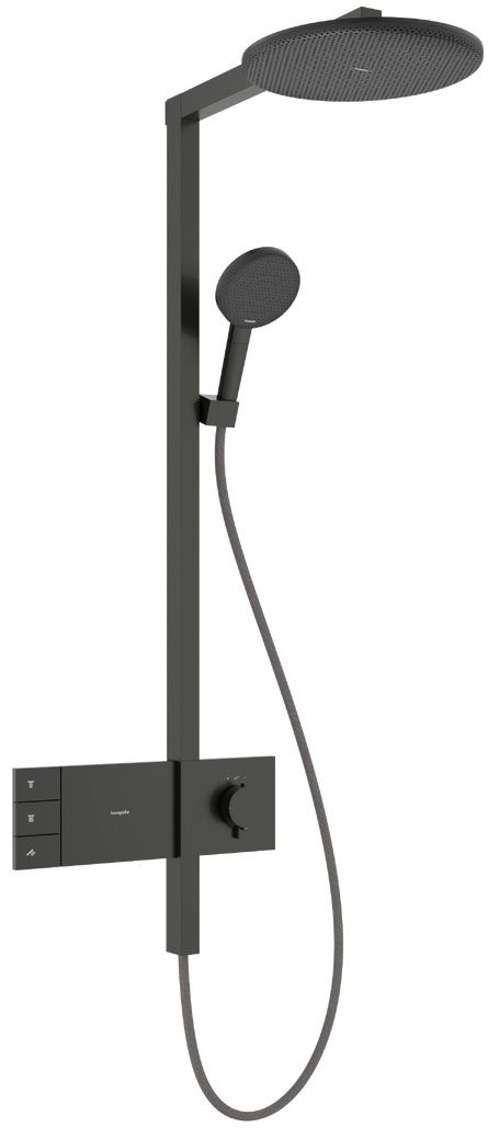 Hansgrohe Raindance Alive S Showerpipe Sprchová súprava s termostatom, 2 jet, kartáčovaný čierny chróm 24595340