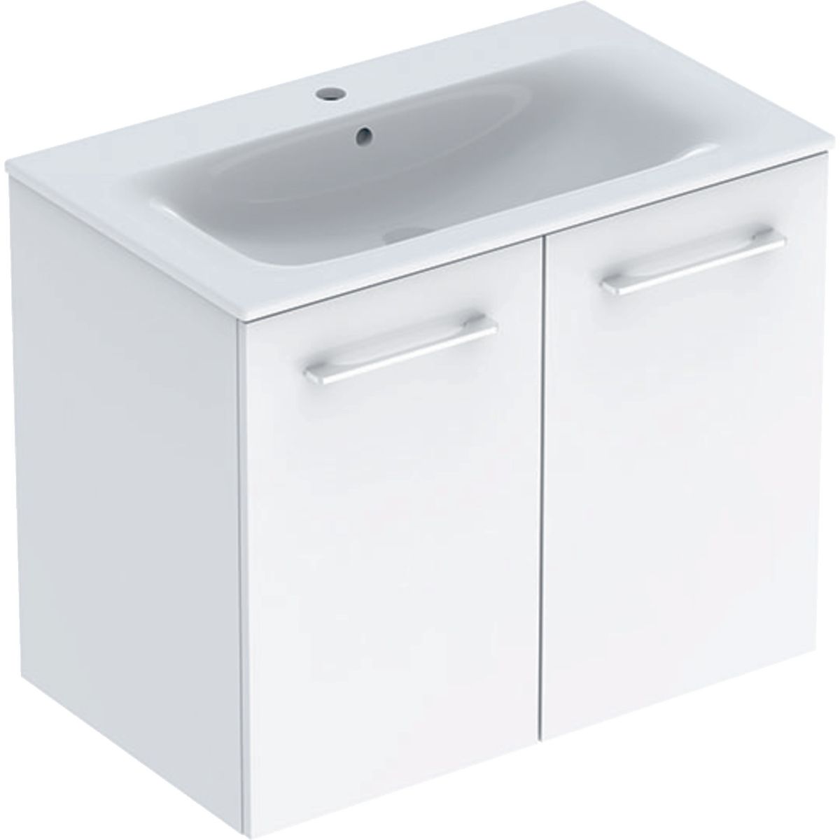 Geberit Selnova štvorcová skrinka + umývadlo Slim 80 cm, biela lesklá 501.256.00.1