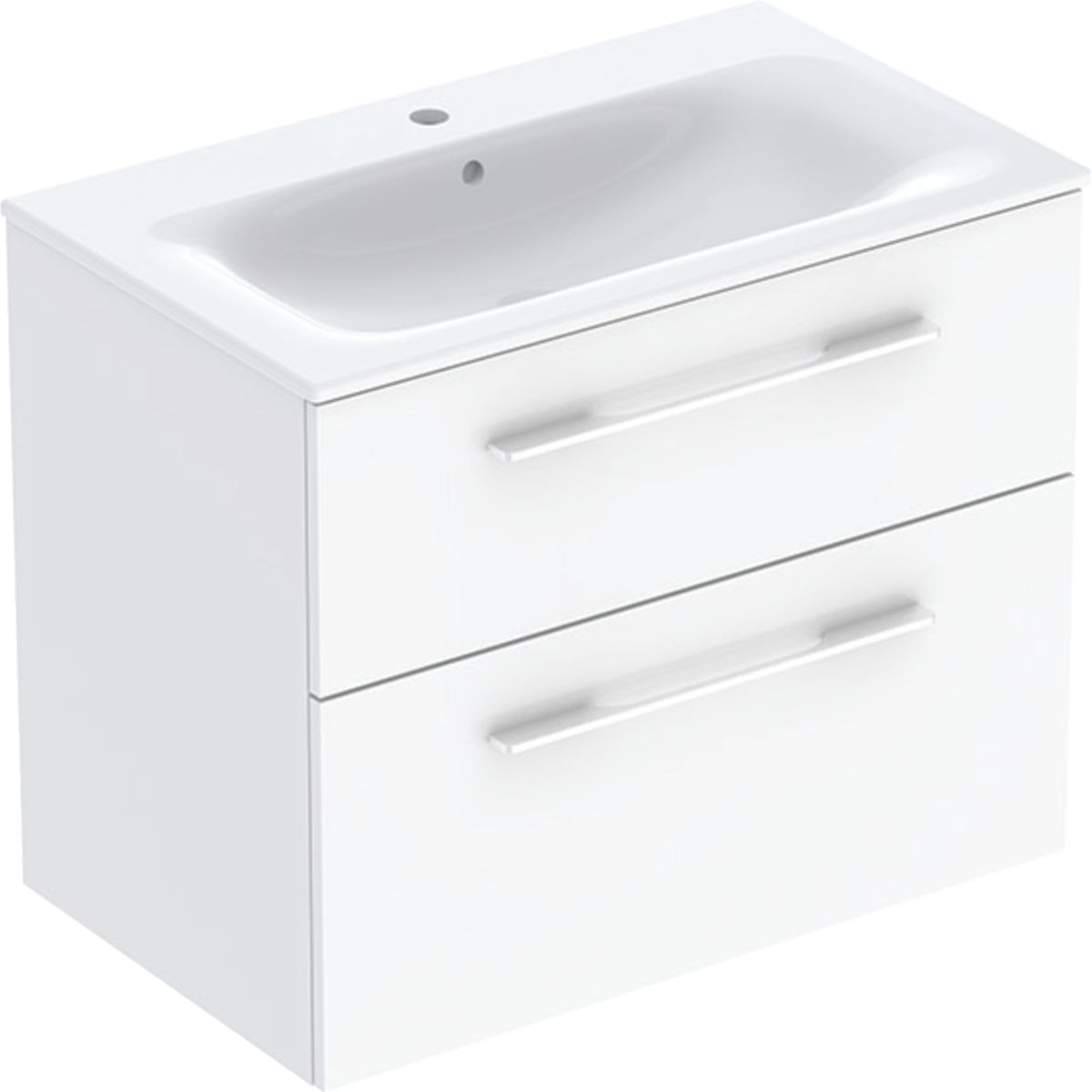 Geberit Selnova štvorcová skrinka + umývadlo Slim 100 cm, biela lesklá 501.244.00.1