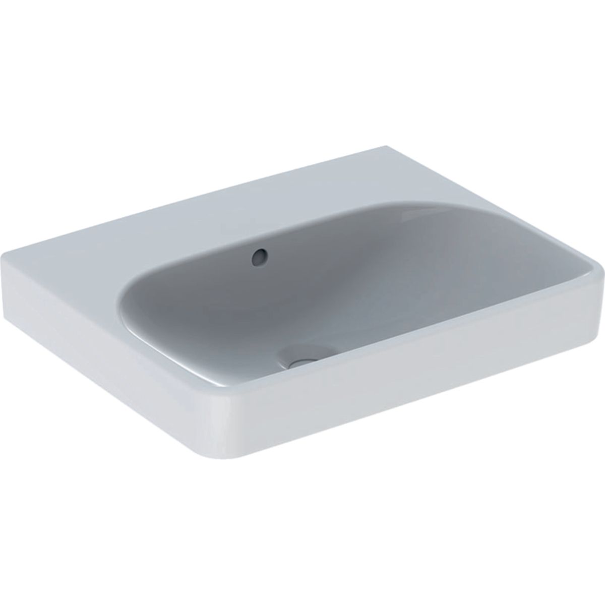 Geberit Smyle štvorcové umývadlo 55 cm bez otvoru, biele 501.574.00.1