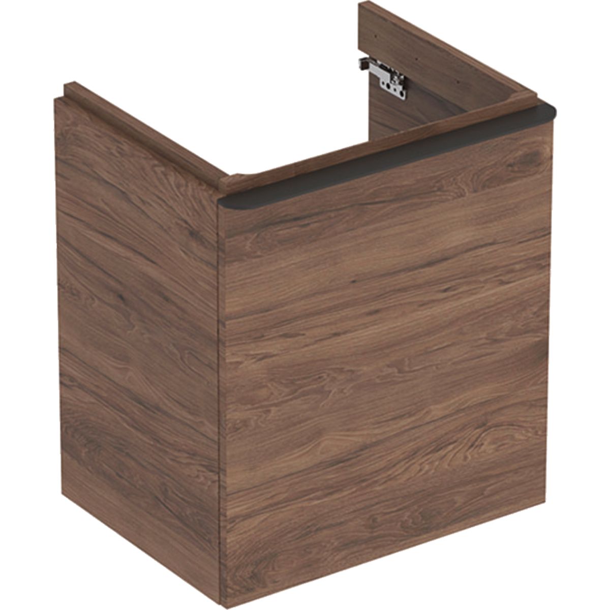Geberit Smyle Štvorcová kúpeľňová skrinka pod umývadlo 53,6 cm ľavá, orech hikor 500.366.JR.1