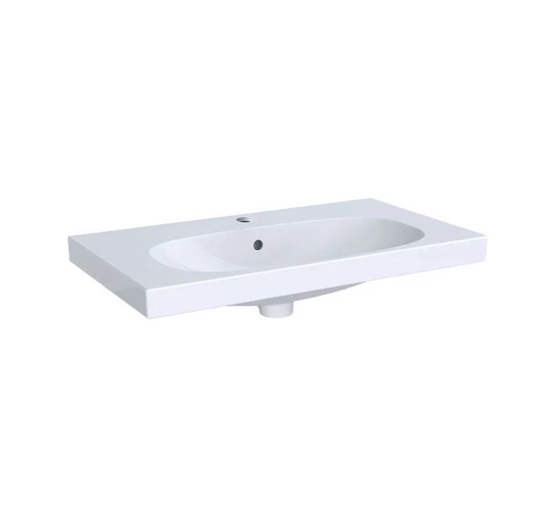 Geberit Acanto Umyvadlo 75x42,2 cm, zkrácené vyložení, přepad, bílá/KeraTect 500.632.01.8