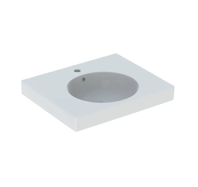 Geberit Preciosa II Umyvadlo 60x50 cm s odkládací plochou a otvorem, bílá 123260000