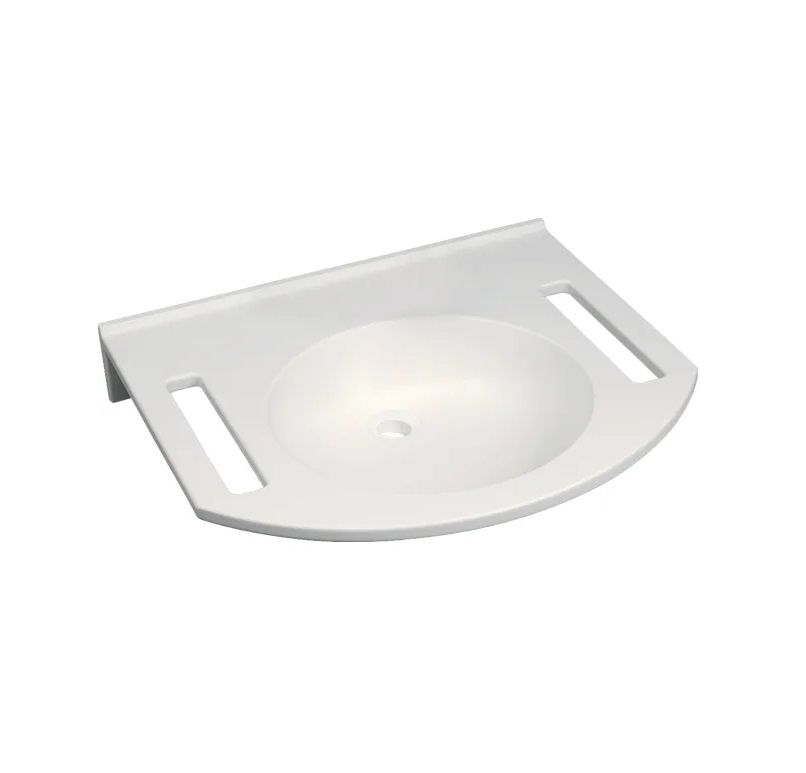 Geberit Publica Umyvadlo bezbariérové 60x55 cm s výřezy, bez otvoru, alpská bílá 501.041.00.1
