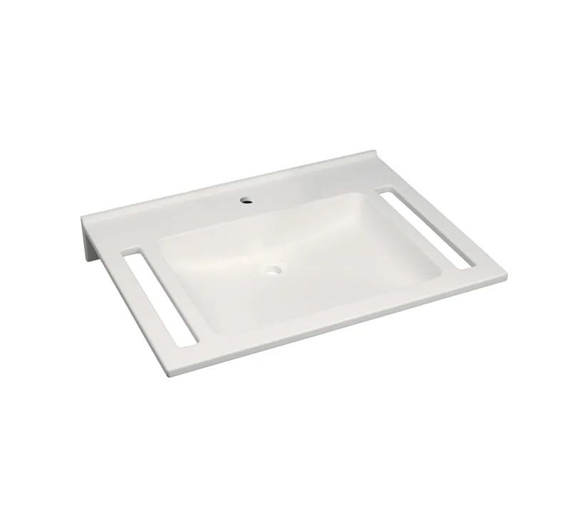 Geberit Pubica Umyvadlo bezbariérové 70x55 cm, otvor pro baterii, alpská bílá 402170016