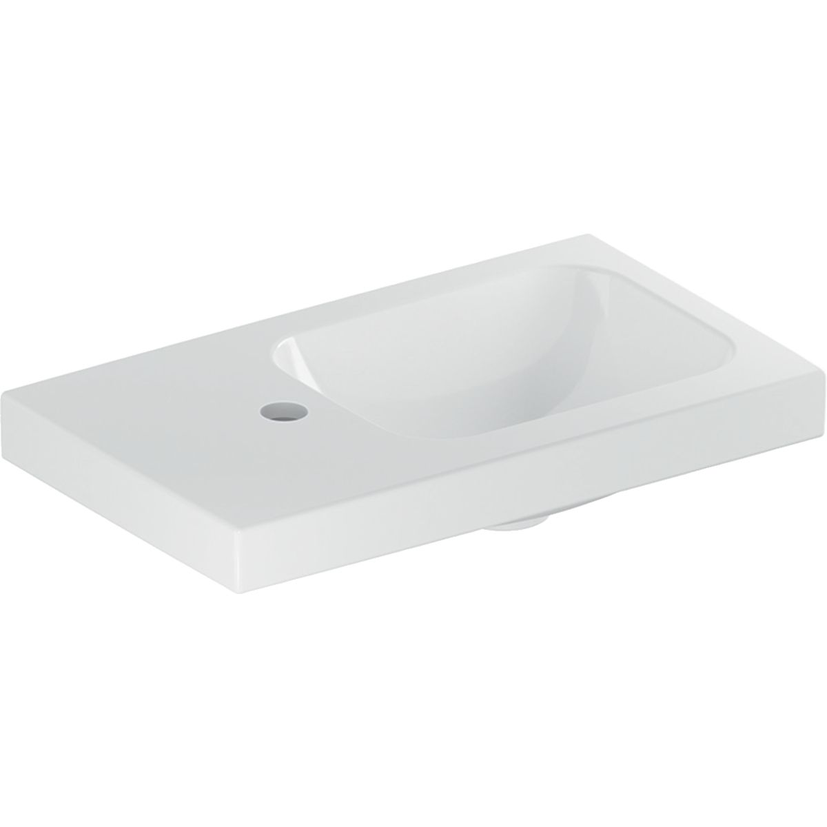 Geberit iCon Light Umývátko s odkládací plochou, KeraTect, otvor pro baterii vlevo, 53 cm, 501.833.00.2