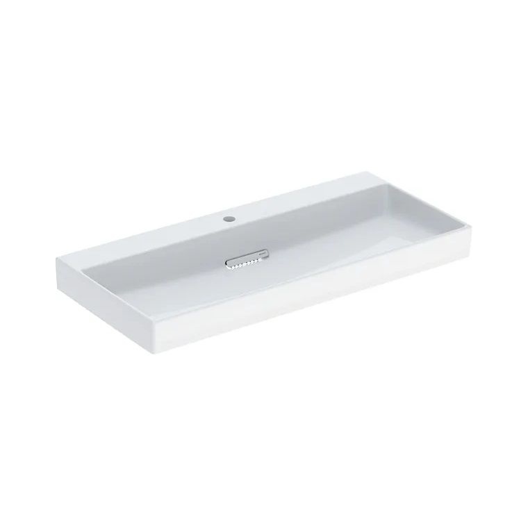 Geberit One Umyvadlo 105x48 cm, vývod vodorovný, otvor uprostřed, bílá/KeraTect, lesk 505.046.00.1