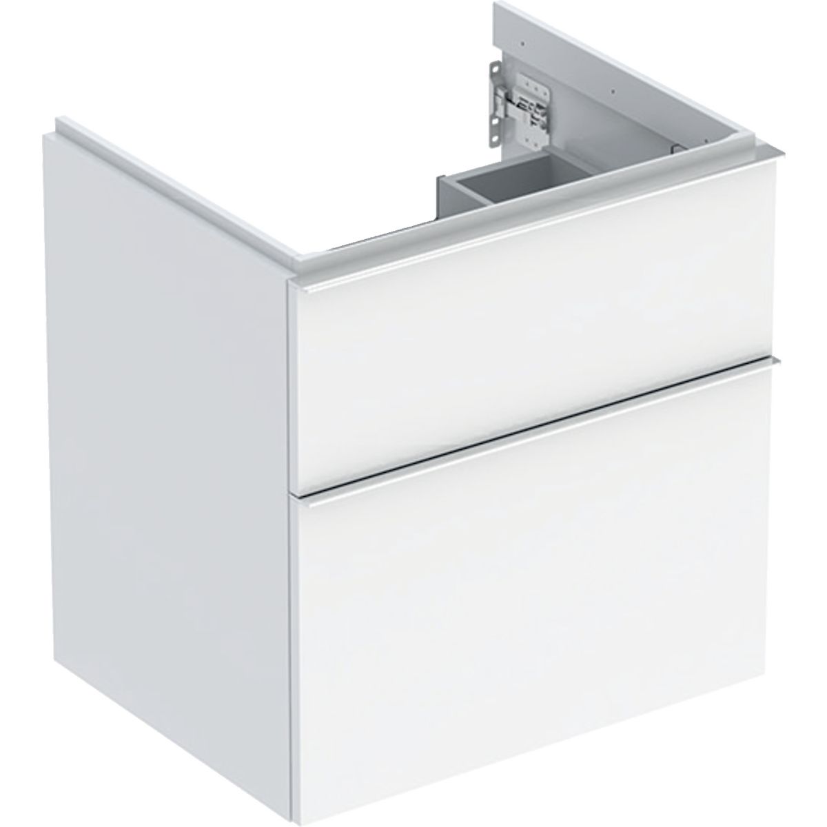 Geberit iCon Skrinka pod umývadlo 59,2 x 61,5 cm, biela lesklá, úchytka lesklý chróm 502.303.01.2