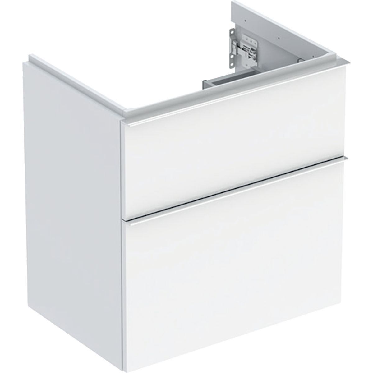 Geberit iCon Skrinka pod umývadlo 59,2 x 61,5 cm, biela lesklá, úchytka lesklý chróm 502.307.01.2