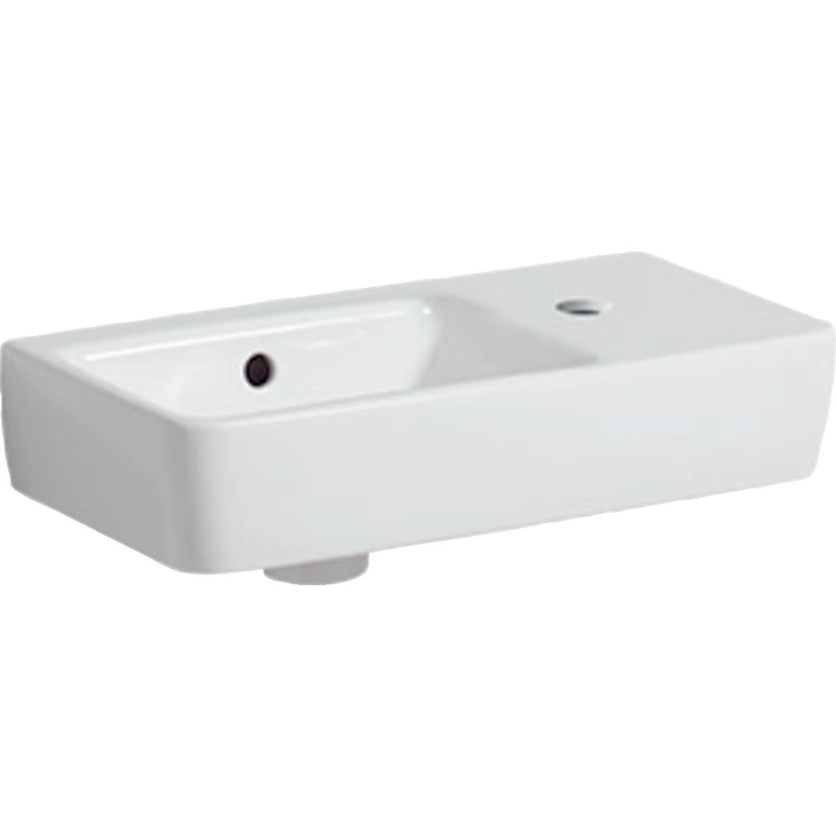 Geberit Selnova Compact Umývadlo 50x25 cm, s otvorom na batériu vpravo, biele 501.513.00.7