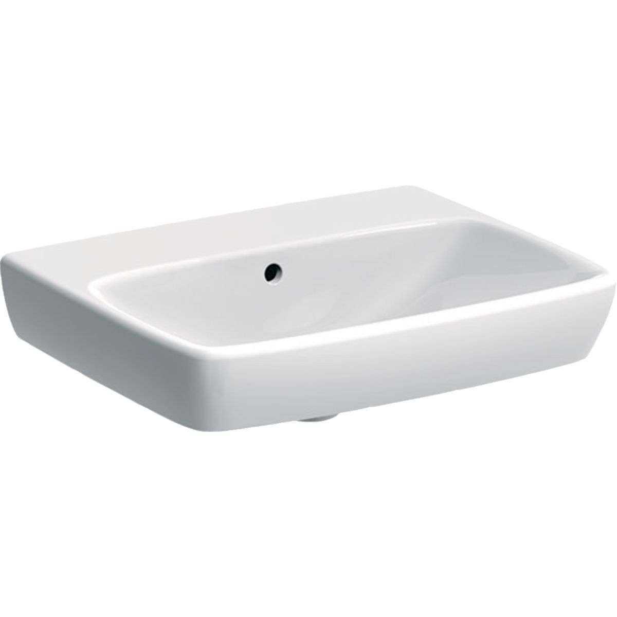 Geberit Selnova štvorcové umývadlo 65x48 cm, bez otvoru pre batériu, biele 500.299.01.2