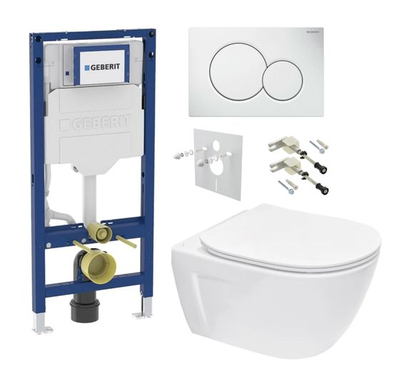 Geberit Set modulu do sadrokartónu, WC Diana New a tlačidlá, biela KBE001