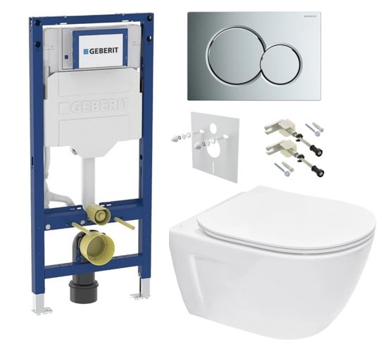Geberit Set modulu do sadrokartónu, WC Diana New a tlačidlá, chróm KBE002