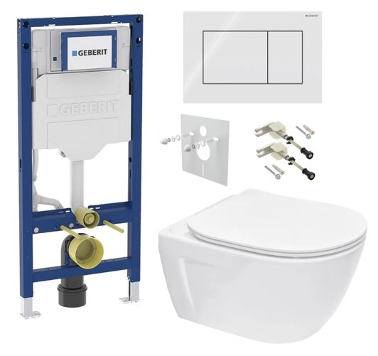 Geberit Set modulu do sadrokartónu, WC Diana New a tlačidlá, biela KBE008