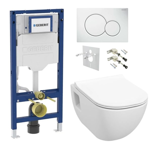 Geberit Set modulu do sadrokartónu, WC Diana New a tlačidlá, biela KBE010