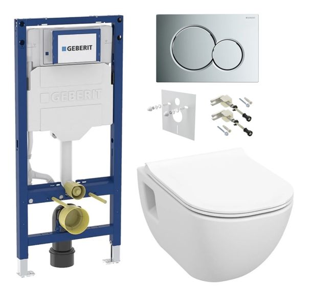 Geberit Set modulu do sadrokartónu, WC Diana New a tlačidlá, chróm KBE011