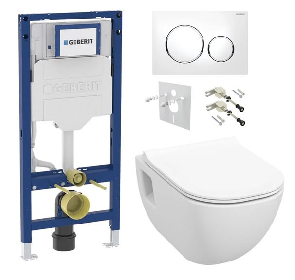 Geberit Set modulu do sadrokartónu, WC Diana New a tlačidlá, biela/chróm KBE013