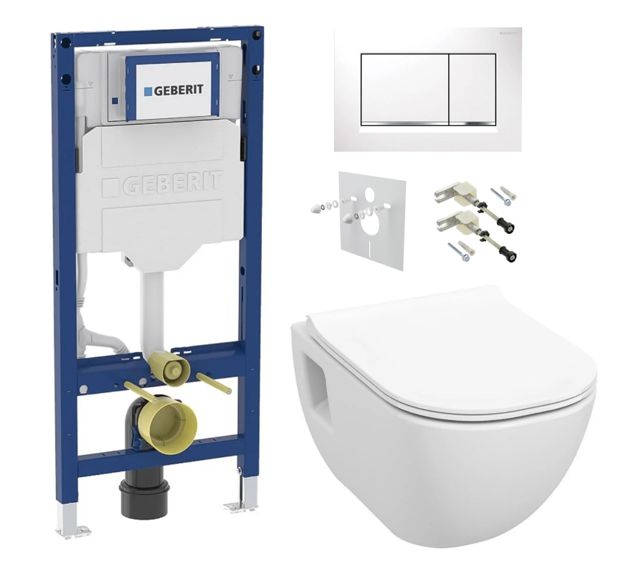 Geberit Set modulu do sadrokartónu, WC Diana New a tlačidlá, biela/chróm KBE015