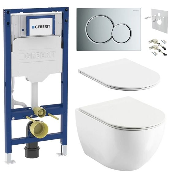 Geberit Set modulu do sadrokartónu, WC Urban City a tlačidlá, chróm KBE020