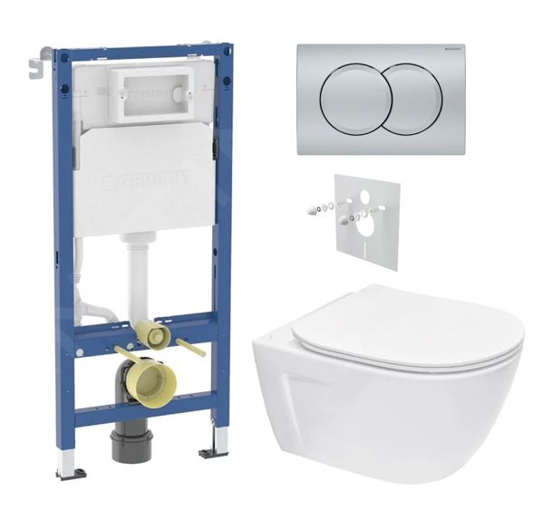 Geberit Set modulu do sádrokartonu, WC Diana New a tlačítka, chrom mat KBE115