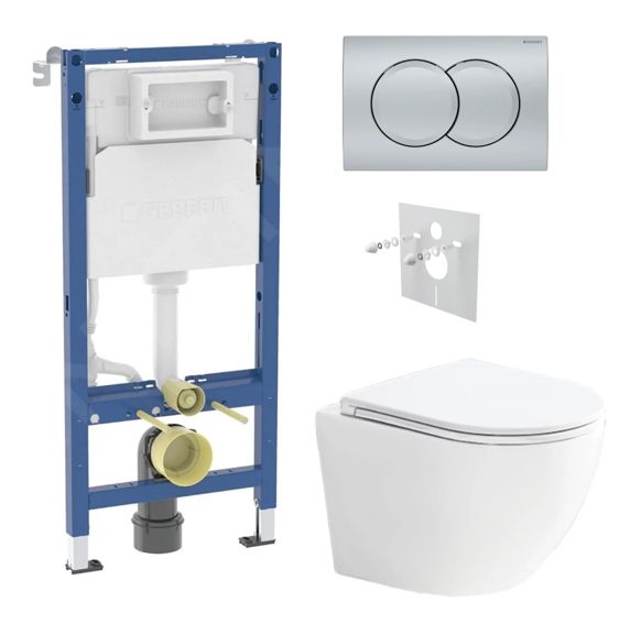 Geberit Set modulu do sádrokartonu, WC Urban a tlačítka, chrom mat KBE118