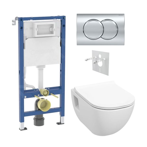 Geberit Set modulu do sádrokartonu, WC Diana New a tlačítka, chrom lesk KBE122