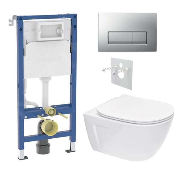 Geberit Set modulu do sádrokartonu, WC Diana New a tlačítka, chrom mat KBE139