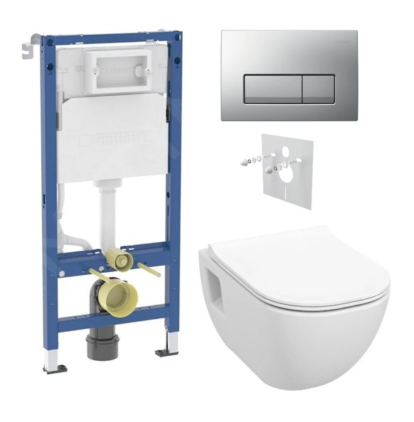 Geberit Set modulu do sádrokartonu, WC Diana New a tlačítka, chrom mat KBE140