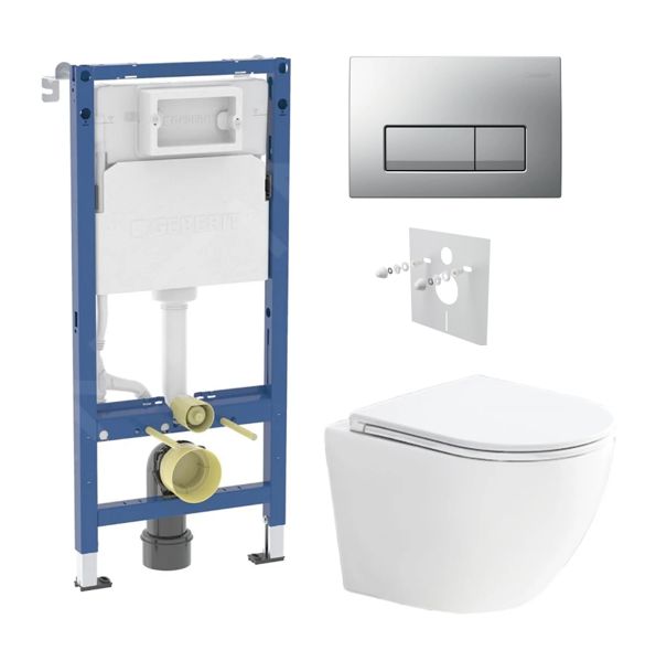 Geberit Set modulu do sádrokartonu, WC Urban a tlačítka, chrom mat KBE142