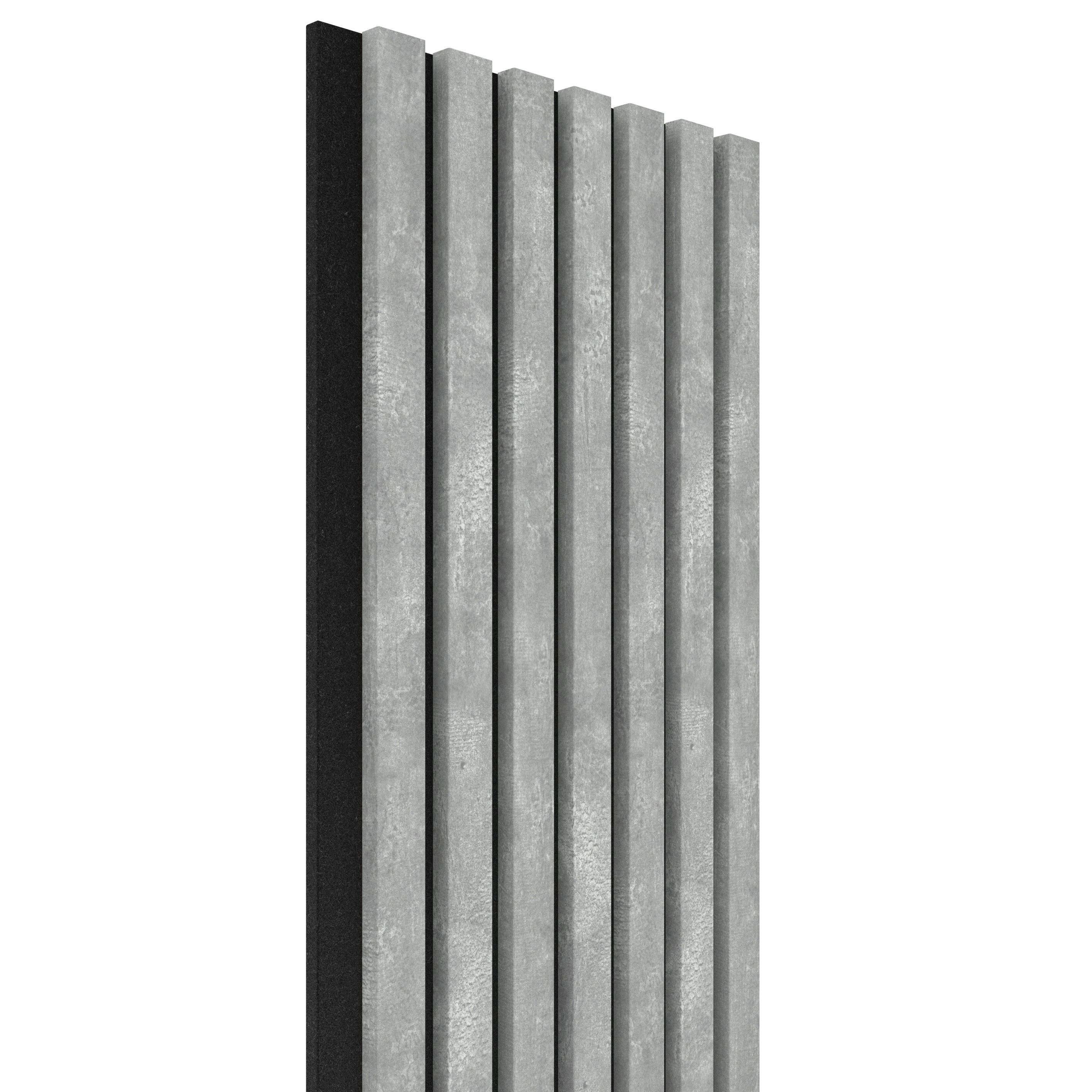 EBS Akustický panel Betónová sivá 28,5x275 cm lamely na plsti
