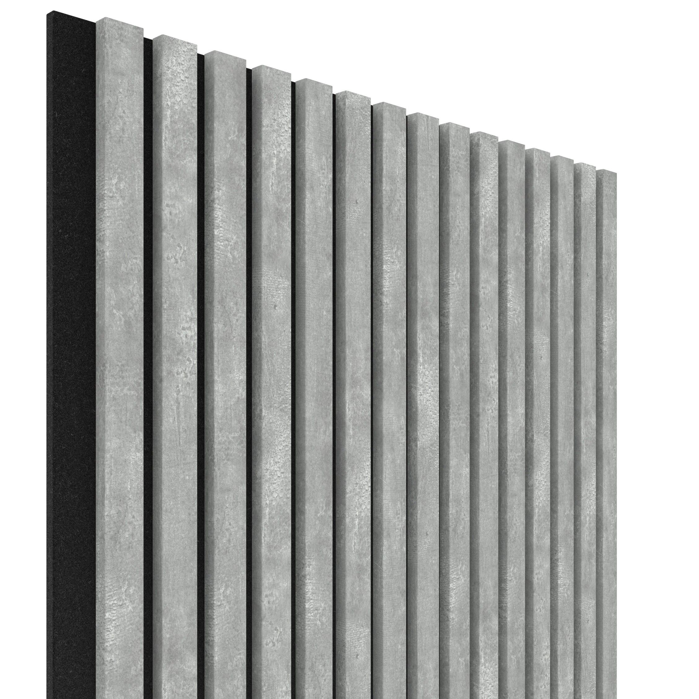 EBS Akustický panel Betónová sivá 60,4x275 cm lamely na plsti