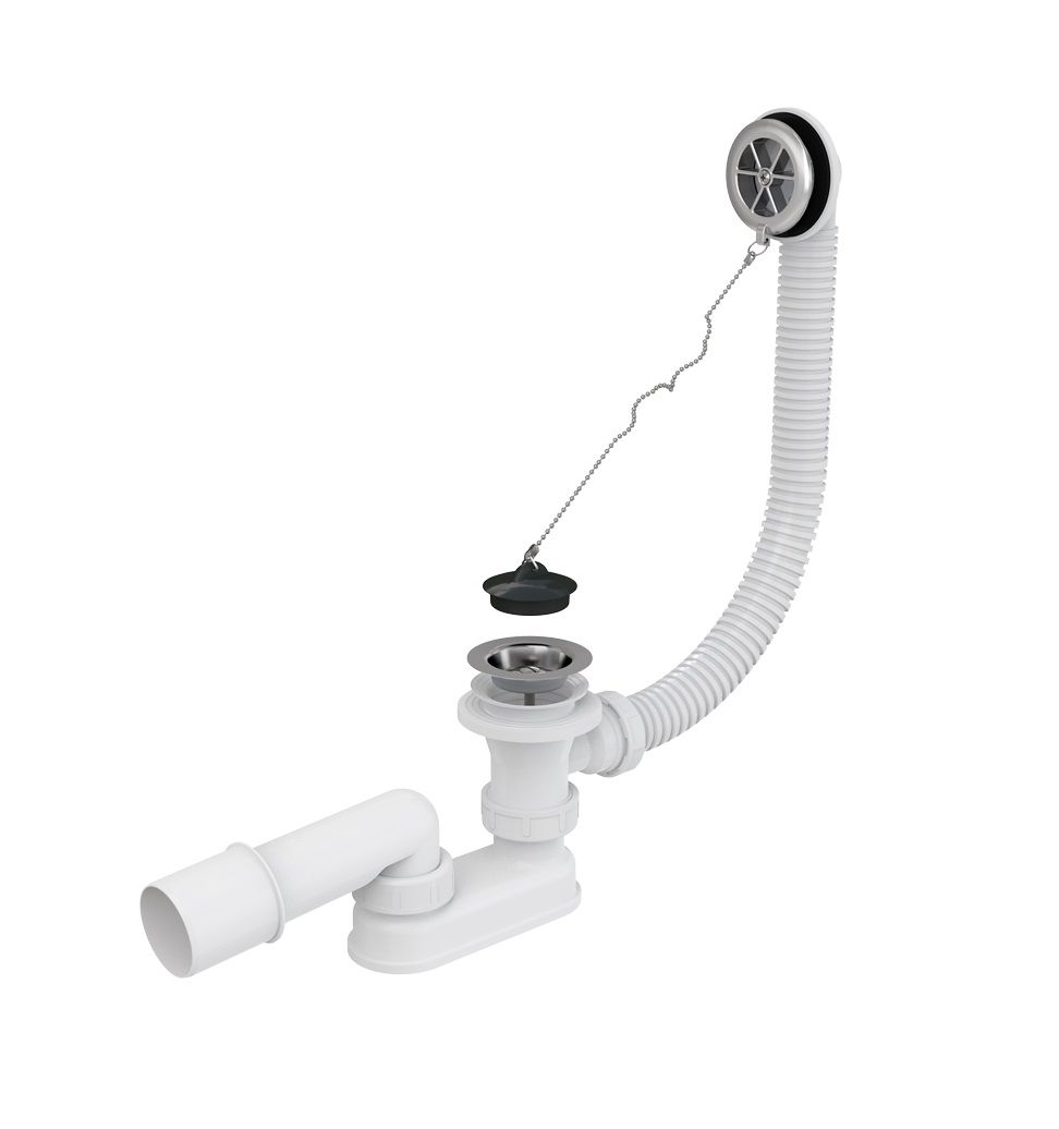 Alcadrain Vaňový sifón so zátkou 57 cm, chróm A501