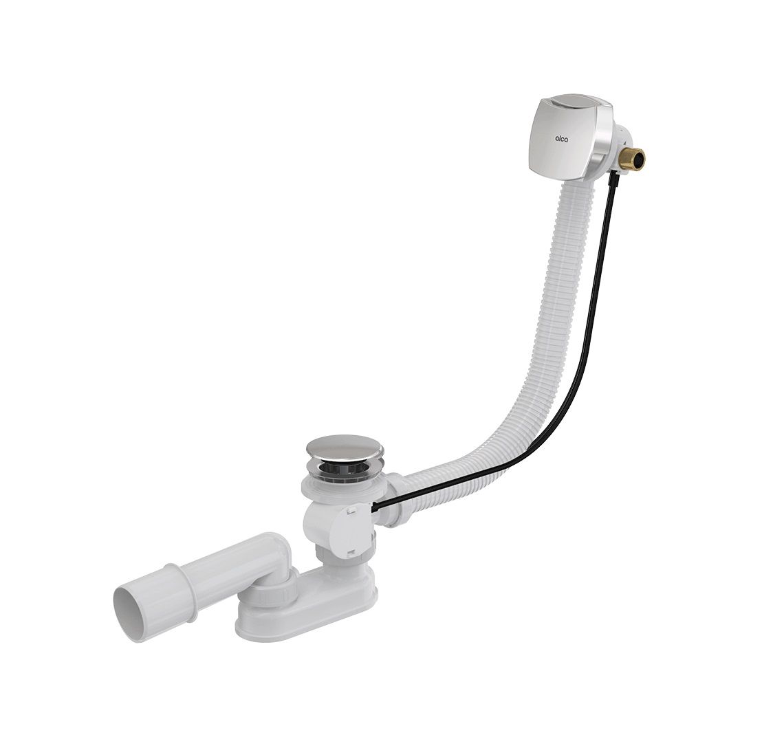 Alcadrain Automatický vaňový sifón s prepadom 80 cm, chróm A564CRM1-80