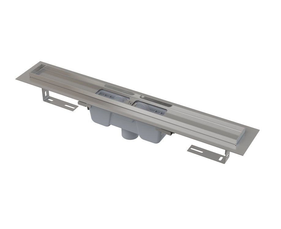 Alcadrain Podlahový žľab 75 cm s okrajom pre perforovanú mriežku, vertikálny odtok APZ1001-750