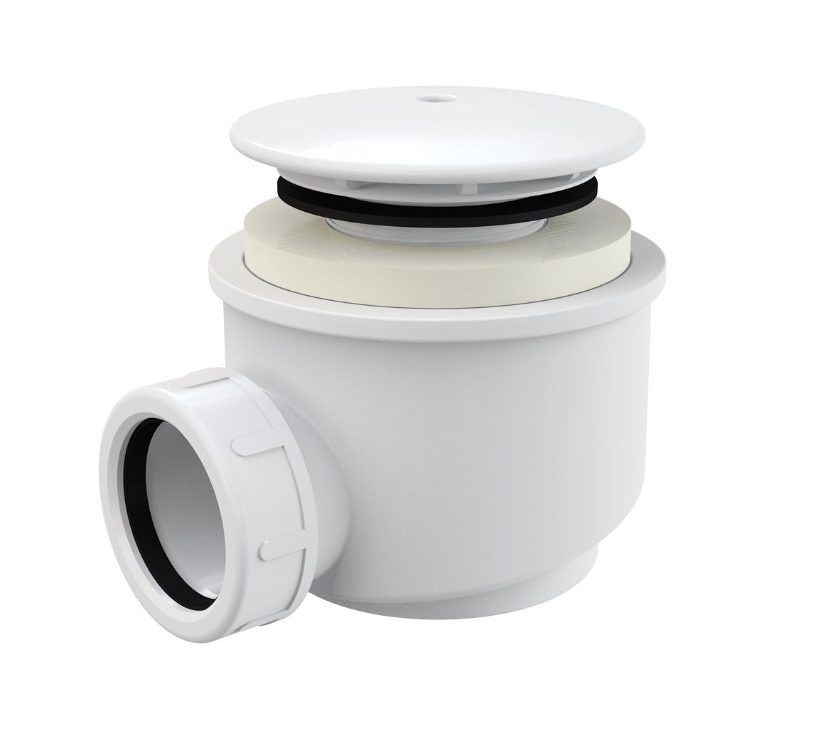 Alcadrain Sifón pre sprchové vaničky s odtokovým otvorom 60 mm, biely A47B-60