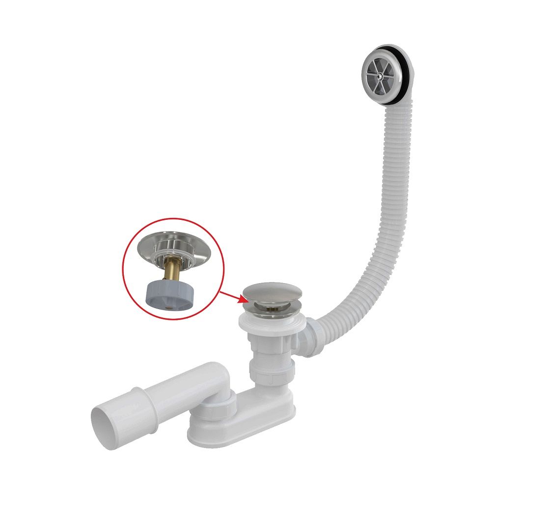 Alcadrain Vaňový sifón click/clack 80 cm, kov A505CKM-80