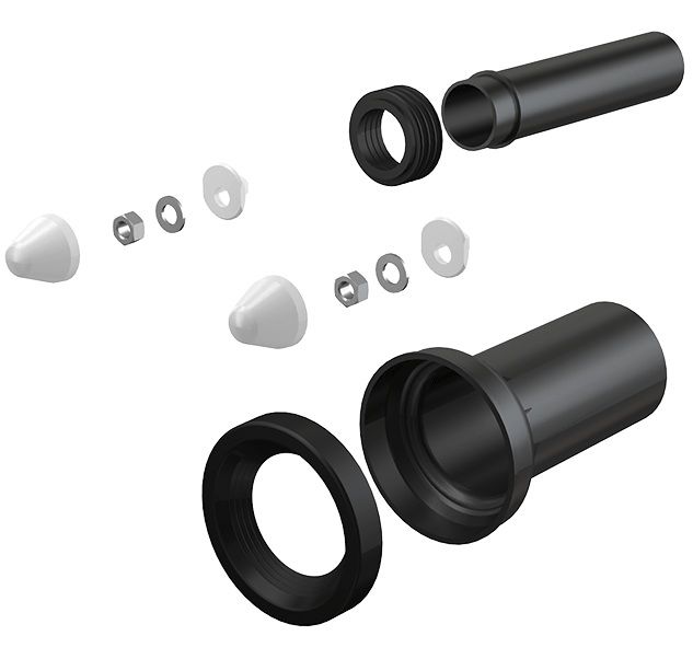Alcadrain Sada na pripojenie pre závesné WC, DN110 20 cm, PE/chróm M900K-DN110