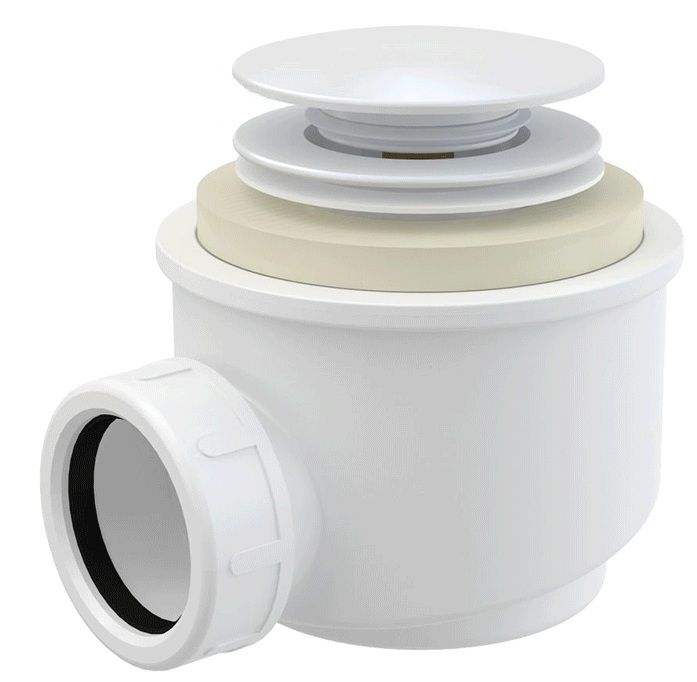 Alcadrain Sifón pre sprchové vaničky 6/4" Click-Clack, lesklá biela A465B-50
