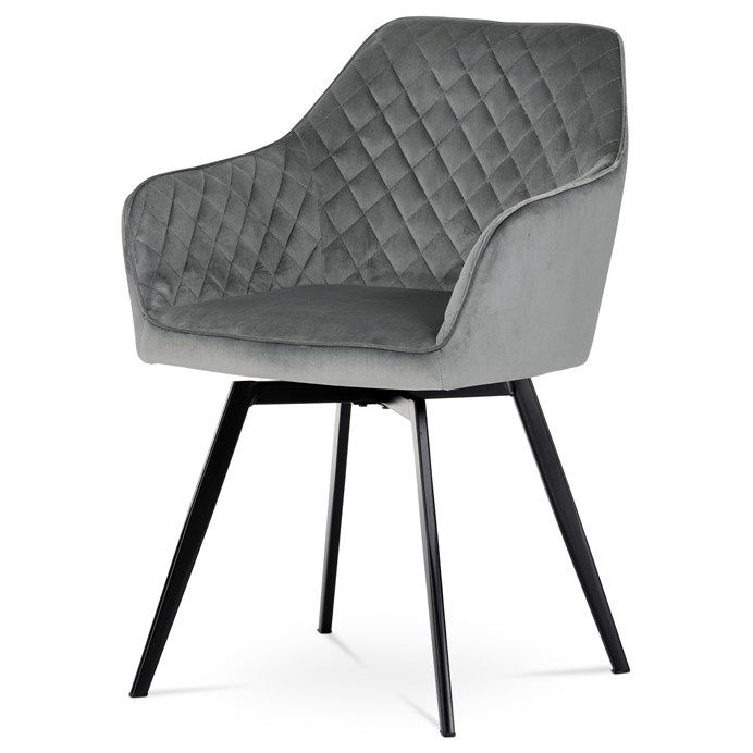Autronic Jazz DCH-425GREY4 Jedálenská stolička, zamat matný, sivá