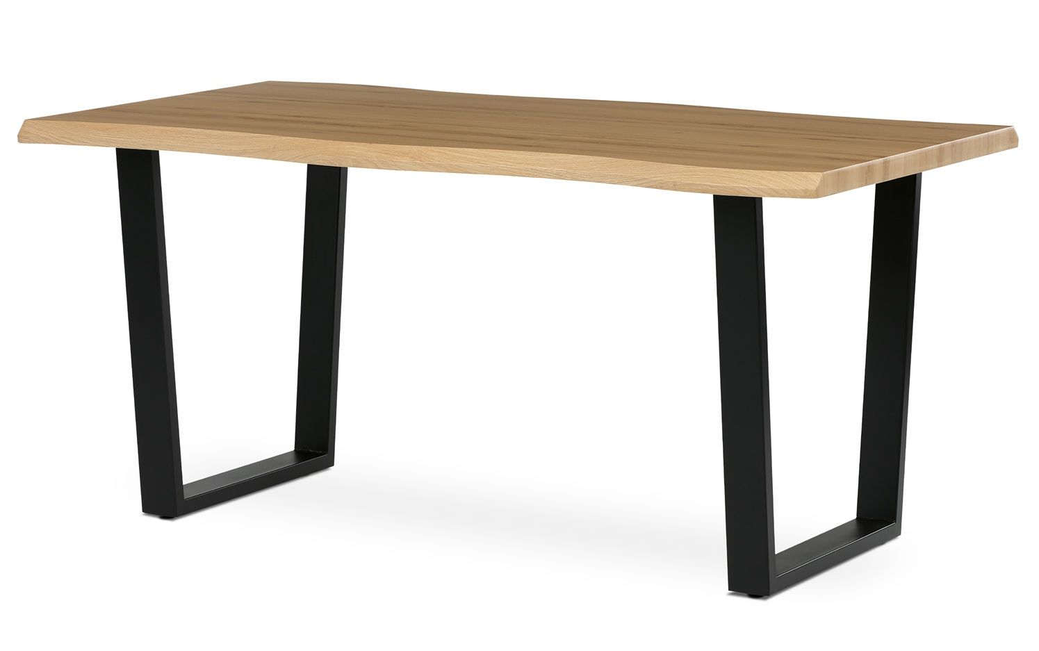 Autronic Fado HT-F4216 OAK Stůl 160x90x75 cm, MDF,divoký dub, kov nohy tvar U, černý mat lak