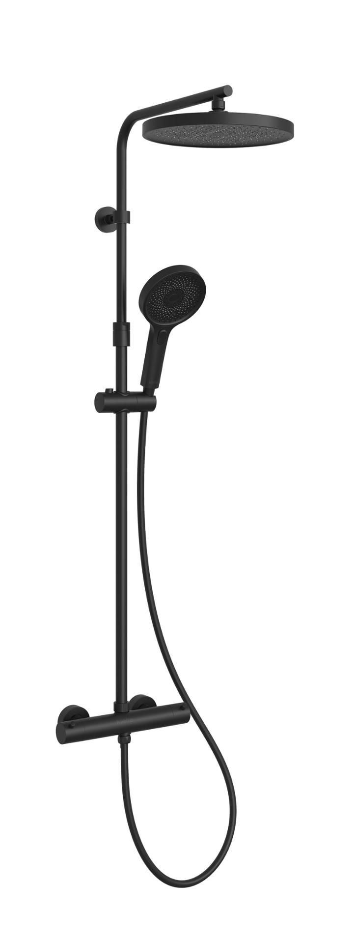 kielle Sprchová súprava Oudee s termostatom, 260 mm, 3 trysky, matná čierna 20602014