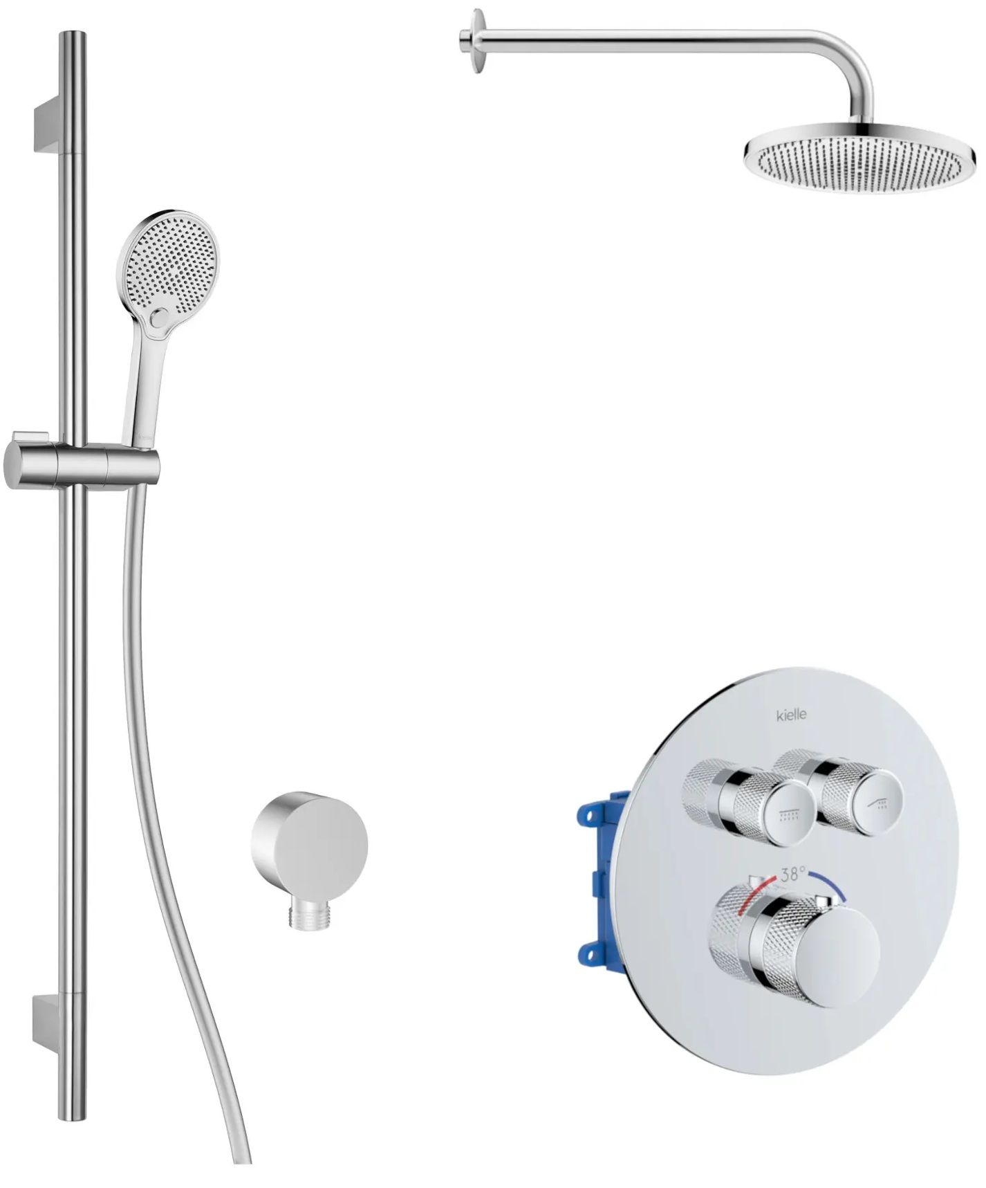 kielle Oudee Sprchový set s termostatickou batériou pod omietku, EcoSpare, chróm 20602SPT60