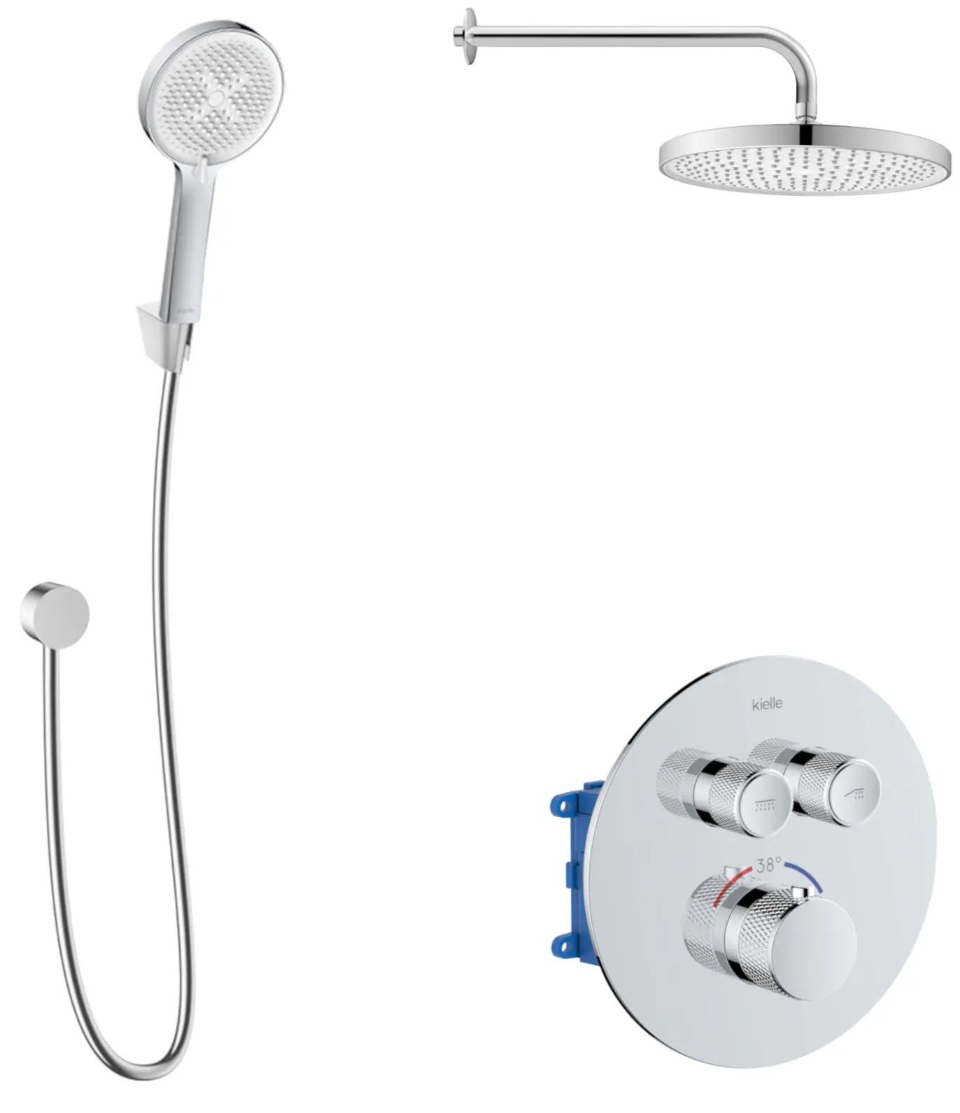 kielle Oudee Sprchový set s termostatickou batériou pod omietku, EcoSpare, chróm 20602SPT70