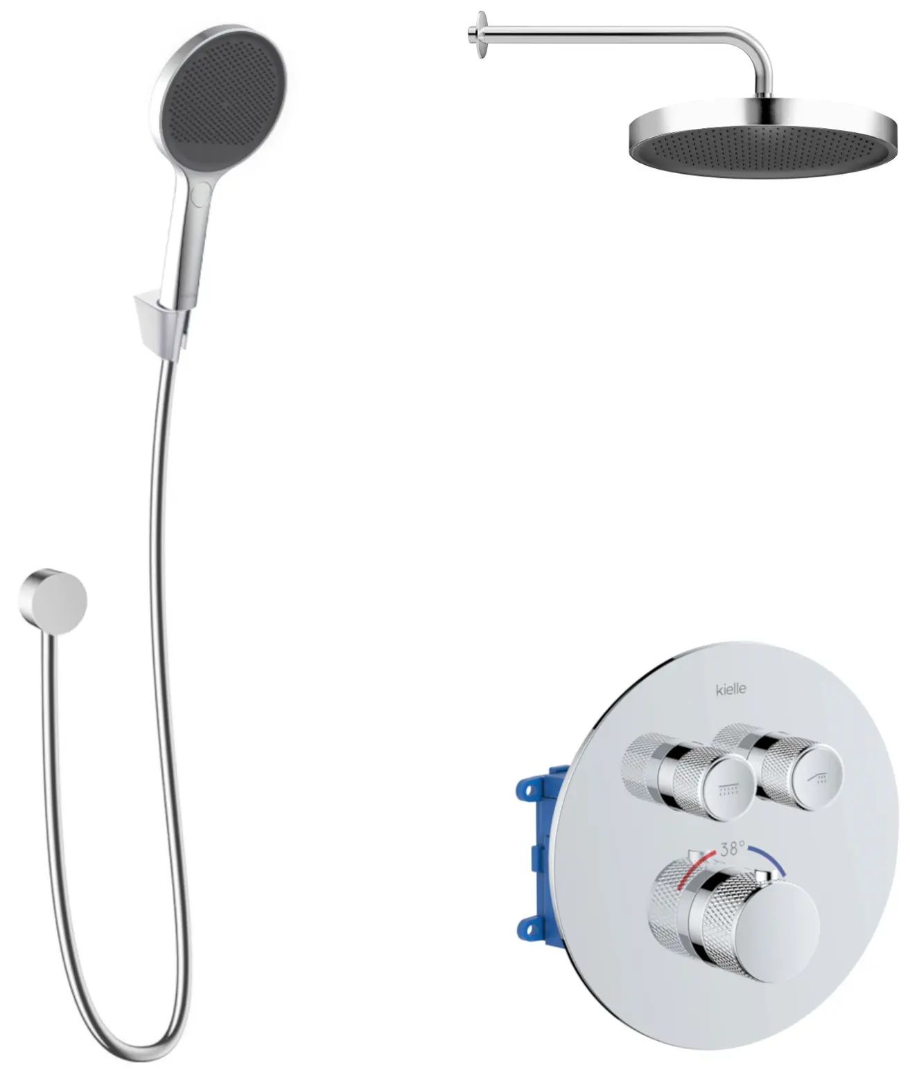 kielle Oudee Sprchový set s termostatickou batériou pod omietku, EcoSpare, chróm 20602SPT90