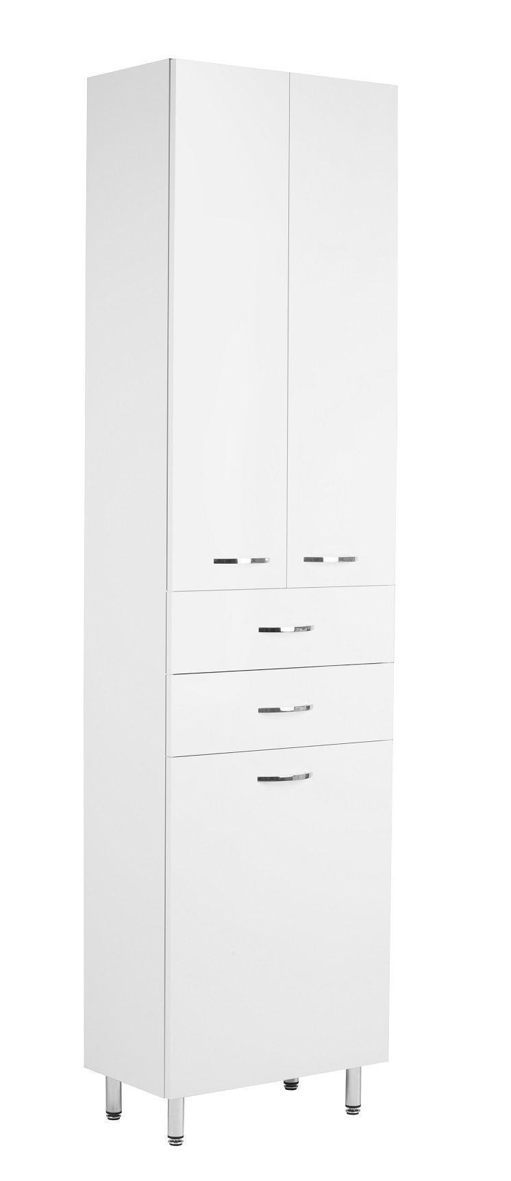 EBS K-Plus Vysoká skriňa 50x194 cm, s košom na bielizeň, biela