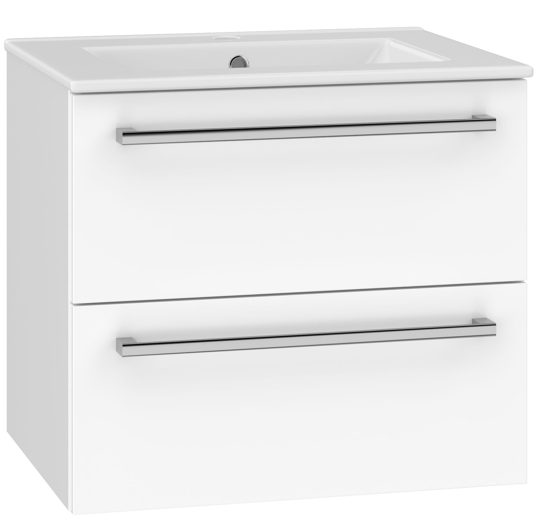 EBS Pure Skrinka s keramickým umývadlom slim 61 cm, biela