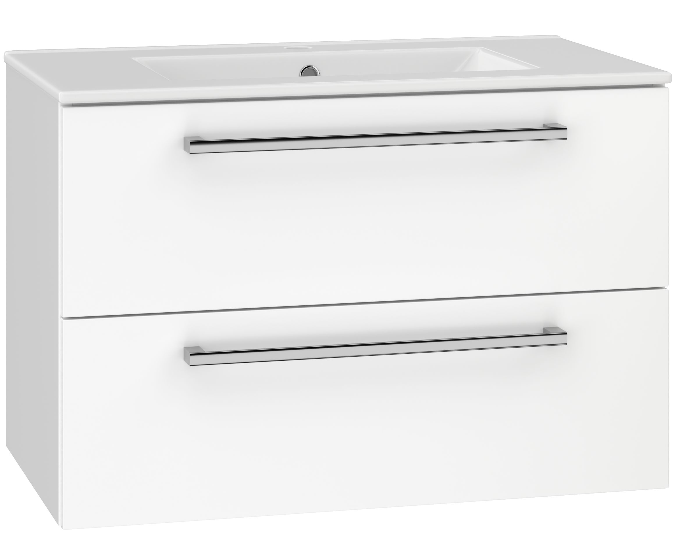 EBS Pure Skrinka s keramickým umývadlom slim 81 cm, biela